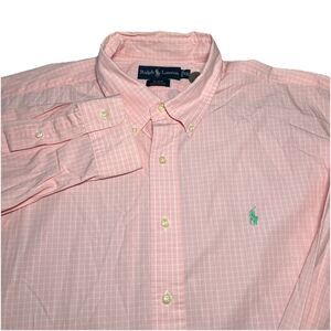 Ralph Lauren Blake Men’s XXL Pink Check Long Sleeve Button Down Pony Shirt VtG